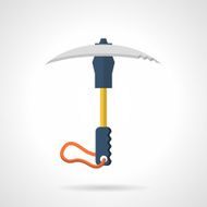Colored ice axe flat icon