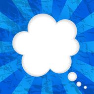 Cloud speech balloon on old papers background