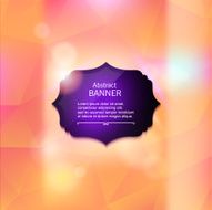 Abstract blurred vector background with black shiny label