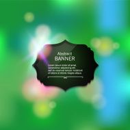 Abstract blurred vector background with black shiny label N3