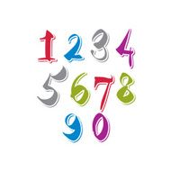 Contemporary handwritten vector digits numerals N3