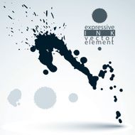 Artistic monochrome abstract dirty ink template scanned