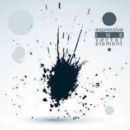 Splattered monochrome web design element art ink blob paint N4