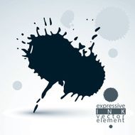 Vector black ink splash dirty graphic art element scanned N2