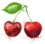 Cherry vector logo design template fruit or food icon N2