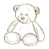 Teddy bear doodle Vector N2