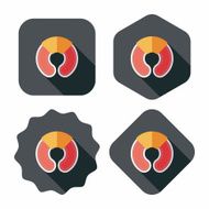 pillow flat icon with long shadow