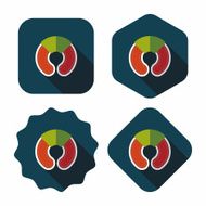 pillow flat icon with long shadow N2