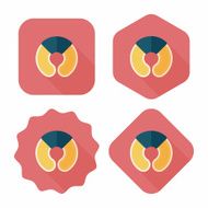 pillow flat icon with long shadow N4