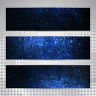 Set of banners with falling snow lighting effect