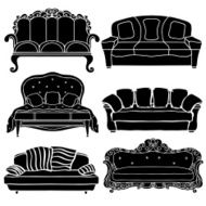 Vintage furniture set sofa bed N2