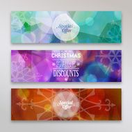 Abstract Christmas polygonal banners N2