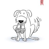 dog hold slippers icon - illustration N2