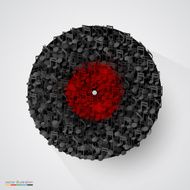 Abstract vinyl disk made of notes Vector