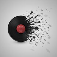 Abstract music background Vinyl disk explosion N2