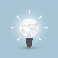 Crumpled paper light bulb Idea concept N2