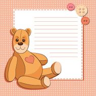 Invitation card with cÂute cartoon teddy bear N2