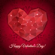 Valentines day greeting heart of the triangles N2