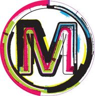 Colorful Grunge Font LETTER m N4