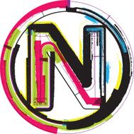 Colorful Grunge Font LETTER N N4