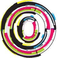 Colorful Grunge Font LETTER o N4