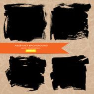Vector set of different grunge brush strokes