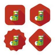 Christmas stocking flat icon with long shadow eps10 N79