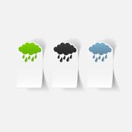 realistic design element cloud rain
