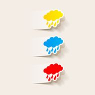 realistic design element cloud rain N2