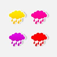 realistic design element cloud rain N3