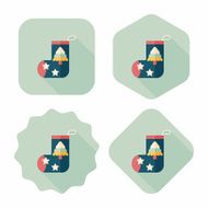 Christmas stocking flat icon with long shadow eps10 N82