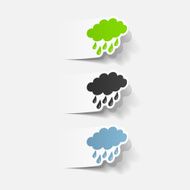 realistic design element cloud rain N6