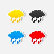realistic design element cloud rain N7