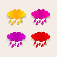 realistic design element cloud rain N8