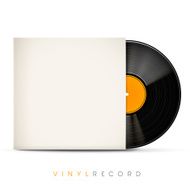3d vinyl record with blank envelope