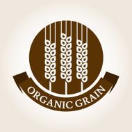 Vintage style wheat label Vector logo design template Organic icon