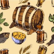 Beer retro seamless pattern