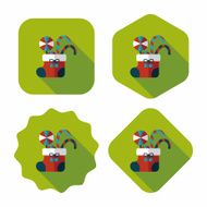 Christmas stocking flat icon with long shadow eps10 N87