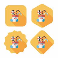 Christmas stocking flat icon with long shadow eps10 N88