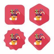 Christmas stocking flat icon with long shadow eps10 N89