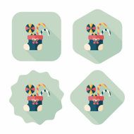 Christmas stocking flat icon with long shadow eps10 N90