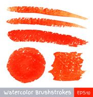 set of red watercolor brush strokes N3