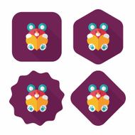 Valentine&#039;s day present bear flat icon with long shadow eps10 N16