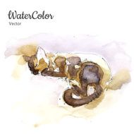 Vector hand painting abstract watercolor sleeping cat