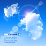 Background with blue sky and clouds Vector