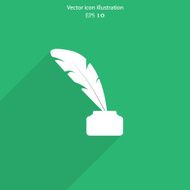 Vector feather pen web icon