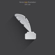 Vector feather pen web icon N5