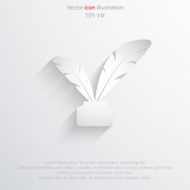 Vector feather pen web icon N6