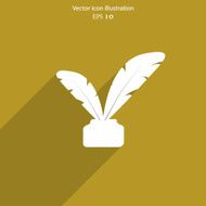 Vector feather pen web icon N7