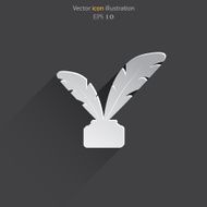 Vector feather pen web icon N9